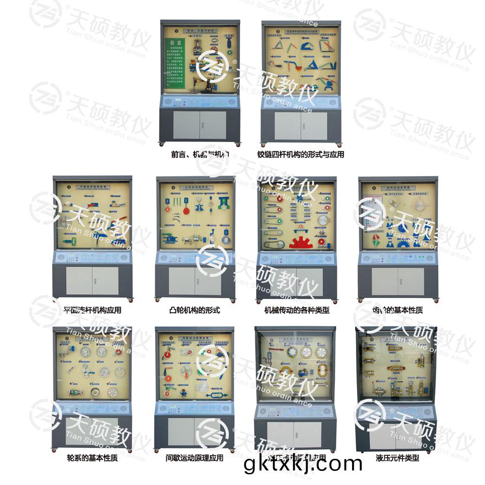 TSSMB-1型 機(ji)械(xie)基(ji)礎陳列(lie)櫃(gui)（10箇分(fen)櫃，帶(dai)智能(neng)語音講解(jie)）